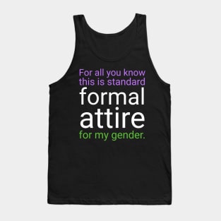 Formal Attire - Purple over Green Tank Top